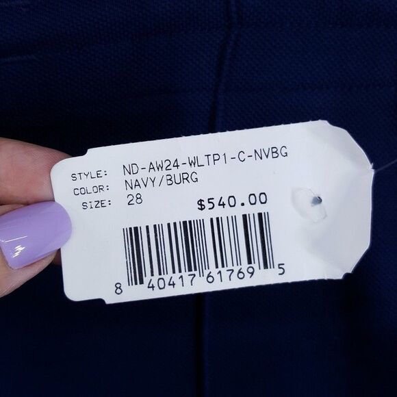 NICHOLAS DALEY Track Pants Mens Size 28 Blue Pull On Wide Leg Stripe Logo $540 - Picture 4 of 13